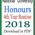 Honours 4th year Routine 2018