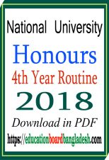 Honours 4th year Routine 2018